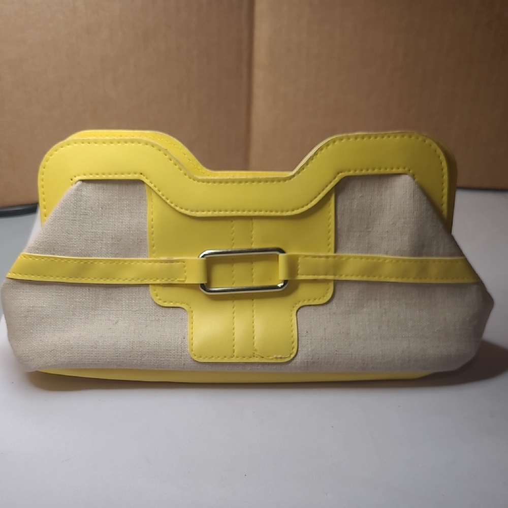 Elizabeth Arden Clutch Bag Wallet Makeup Cosmetic Bag Yellow And Beige